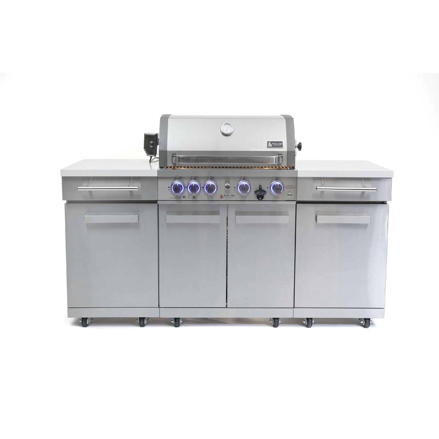 Mont Alpi 957 Natural Gas Island Grill - Stainless Steel - Island - White Background thumbnail