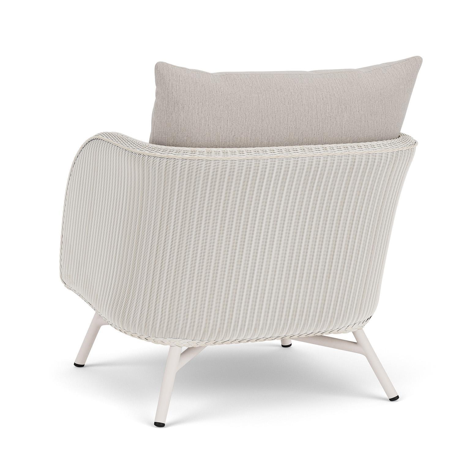 Lloyd Flanders Essence Lounge Chair W/Remy Cloud Fabric - Antique White Finish - Back Left thumbnail