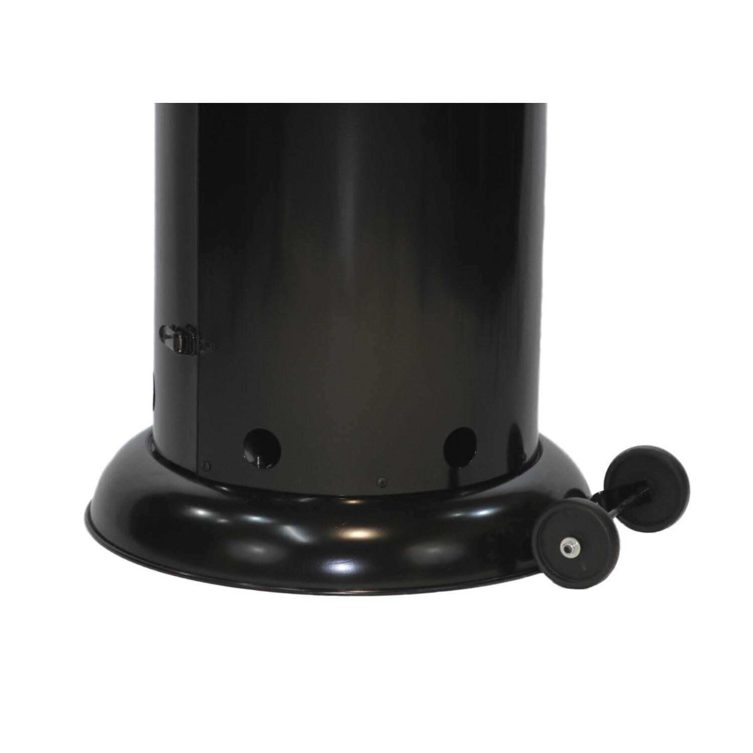 RADtec EF-Ruby 80-Inch Ellipse Flame Patio Heater - Black with Ruby Glass - Wheels thumbnail