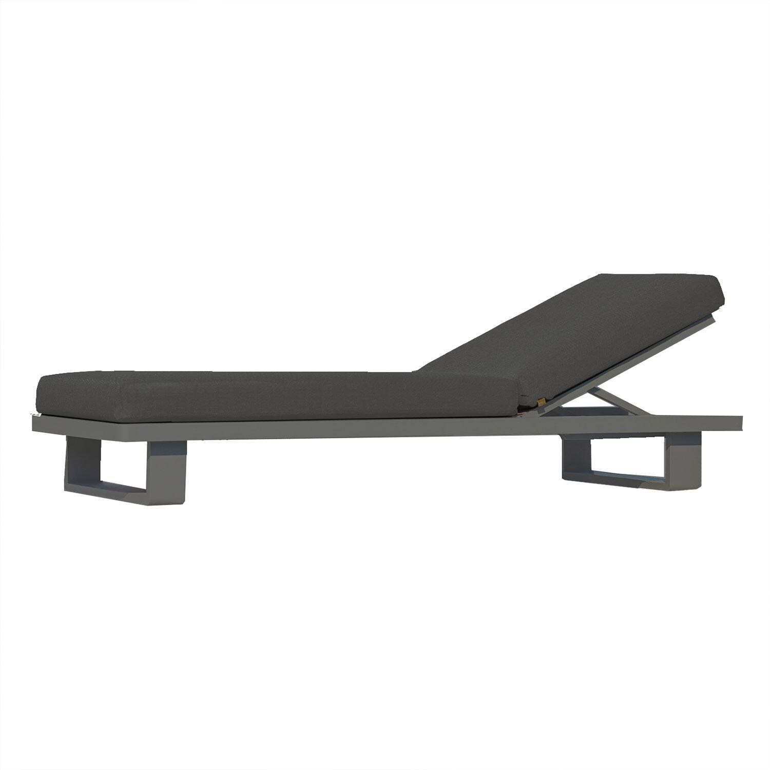 Fitz Roy Aluminum Multi-Position Chaise Lounge in Gray By KETTLER - Display - White Background thumbnail