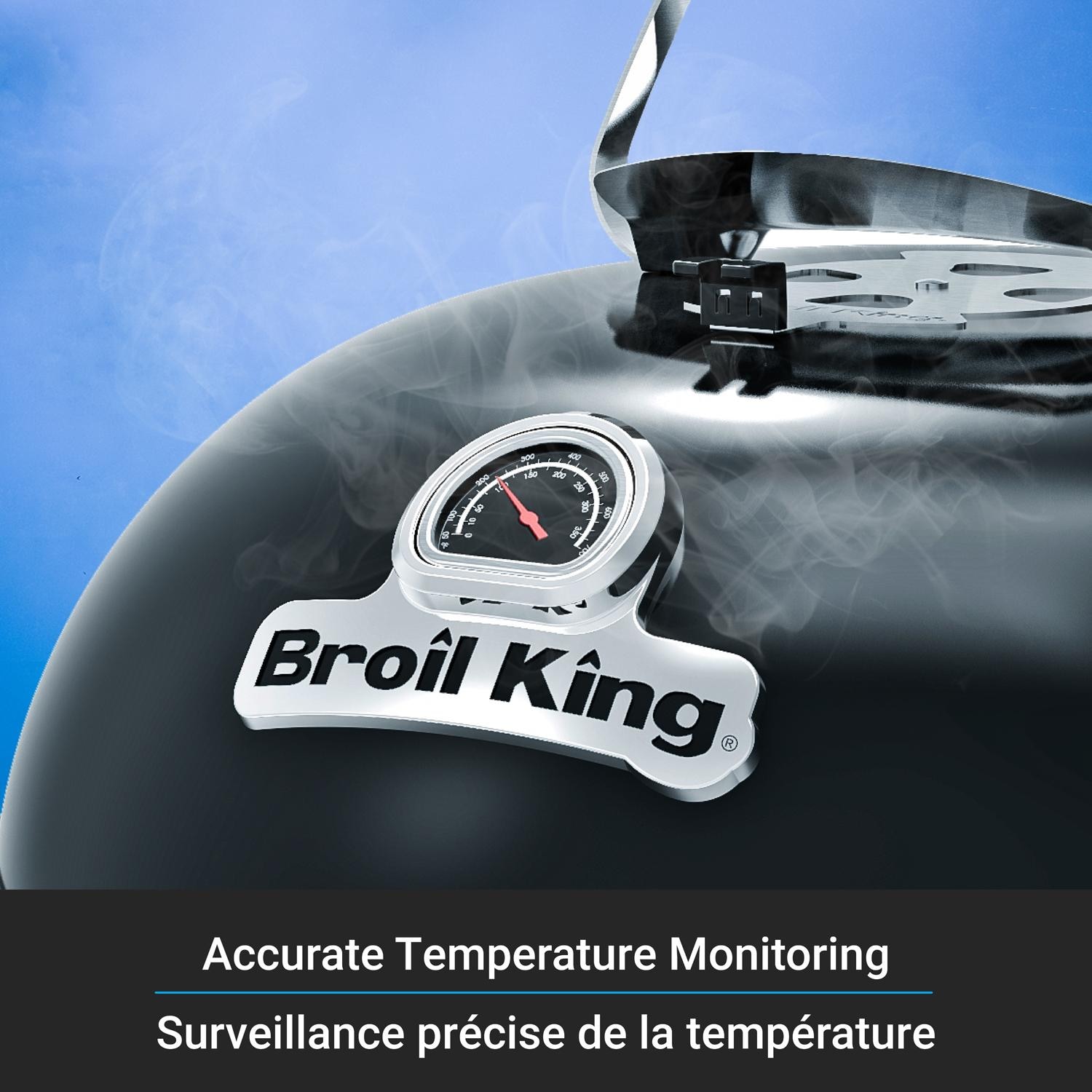 Broil King 401010 Kettle 22 1/2-in Charcoal Grill - Black - Accurate Temperature Monitoring - Detail thumbnail