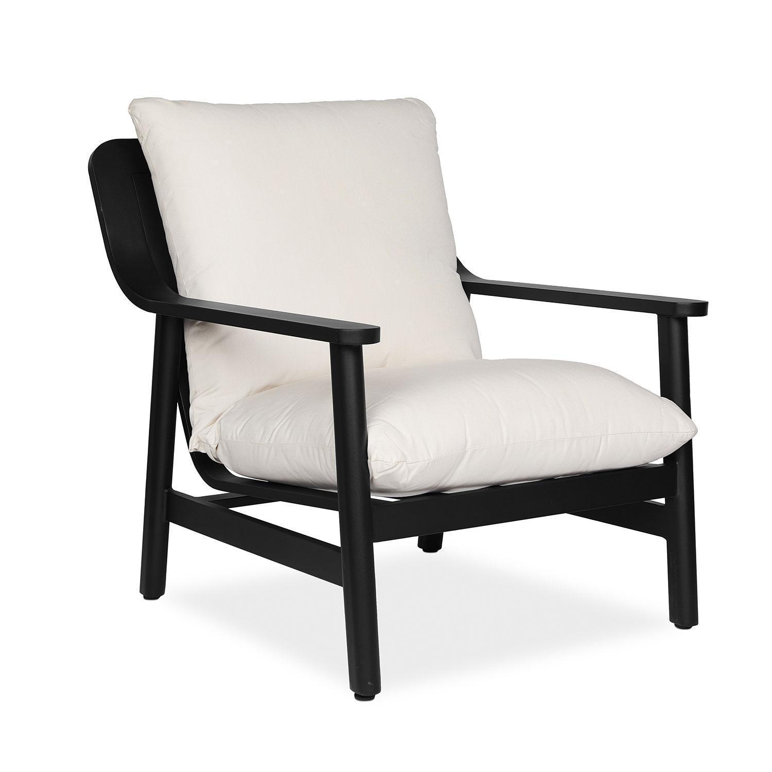 Bay St Louis 30-in Metal Outdoor Oversized Chair Set of 2 in Black W/ Sunbrella Cushions by Lakeview Outdoor Designs - Single Chair - White Background thumbnail