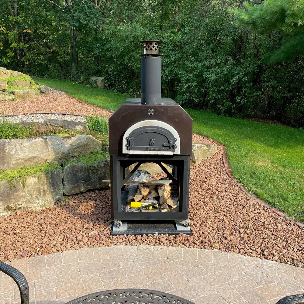 Chicago Brick Oven CBO-O-MBL-750-CV Mobile Stand Wood Fired Pizza Oven - Copper Vein - Lifestyle thumbnail