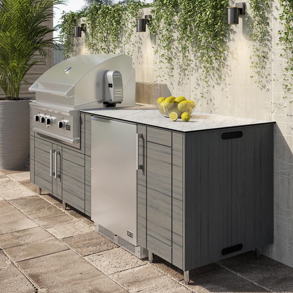 WeatherStrong Bimini 7 1/2 Ft Outdoor Kitchen Island w/ Blaze