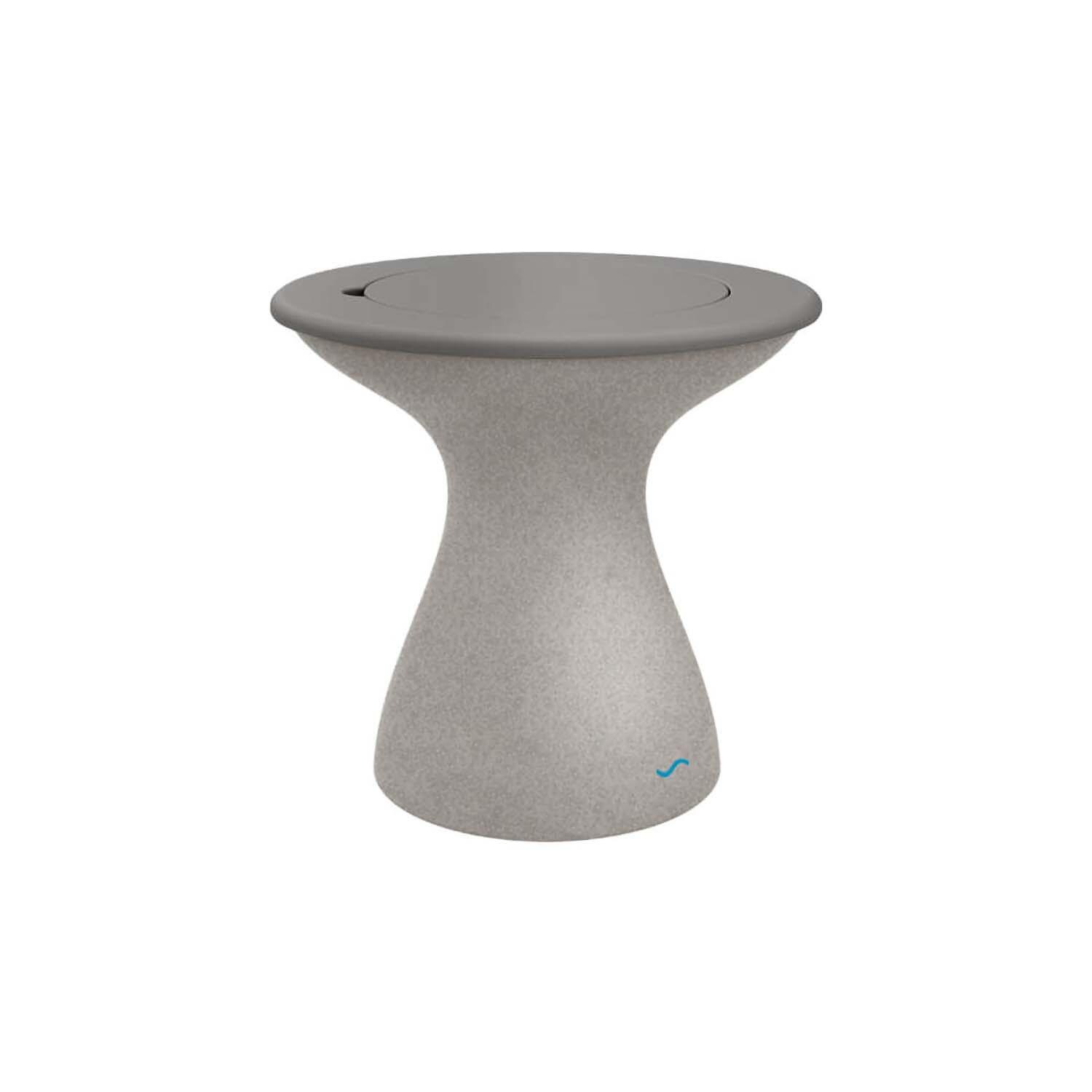 Ledge Lounger Autograph Tall Ice Bin Side Table - Sandstone W/Grey Lid - White Background thumbnail
