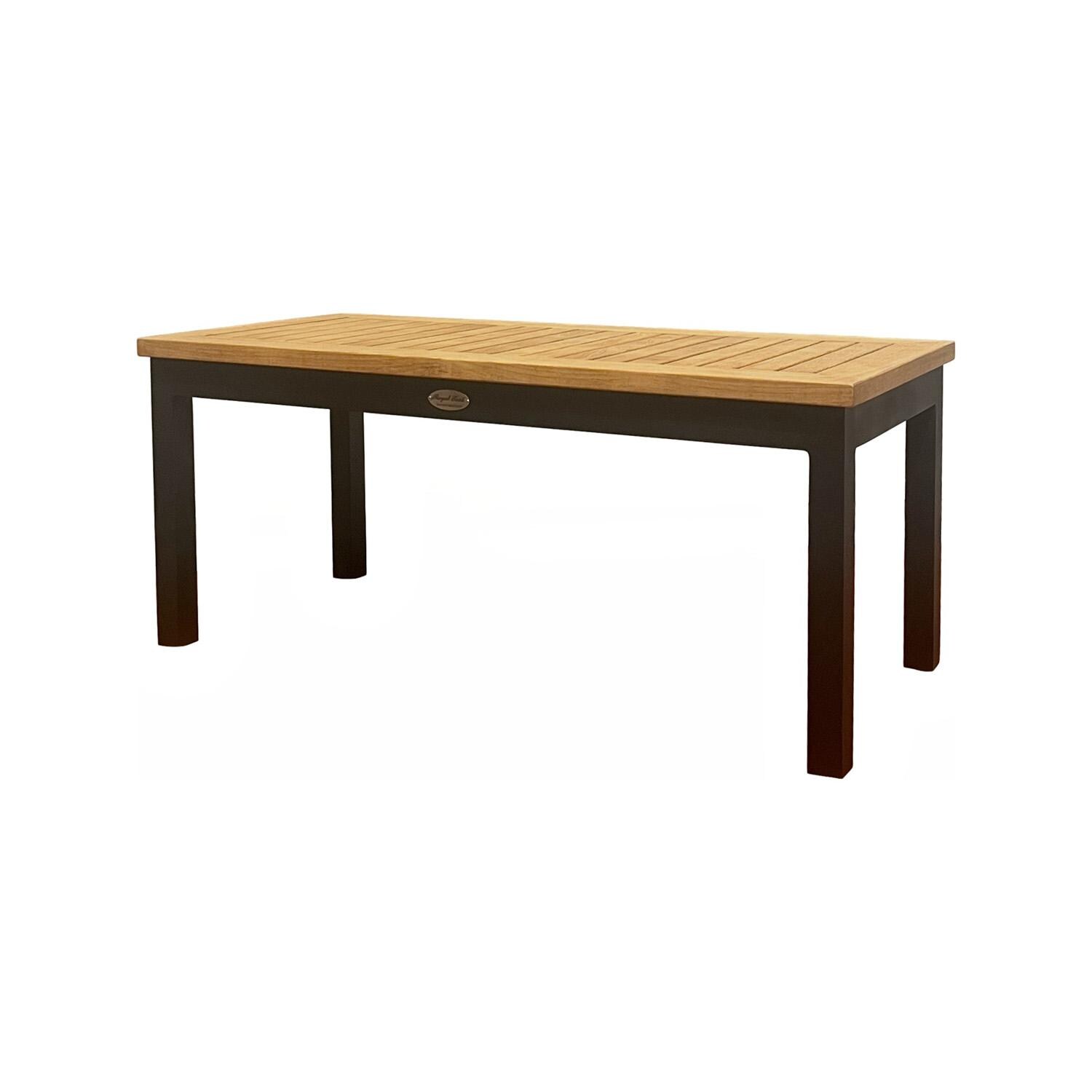Royal Teak Collection NAPCT Naples Aluminum Coffee Table in Black - Angled - White Background thumbnail