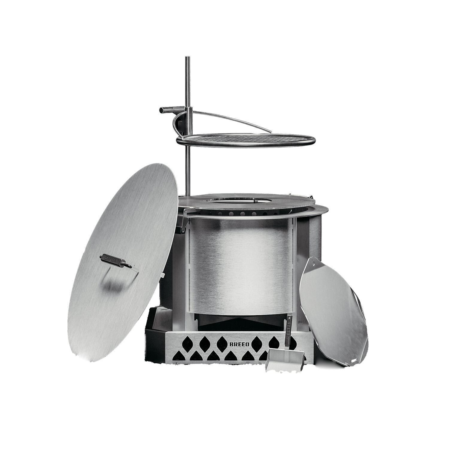 X Series 19 Inch Round Stainless Steel Wood-Burning Fire Pit in Stainless Steel by Breeo