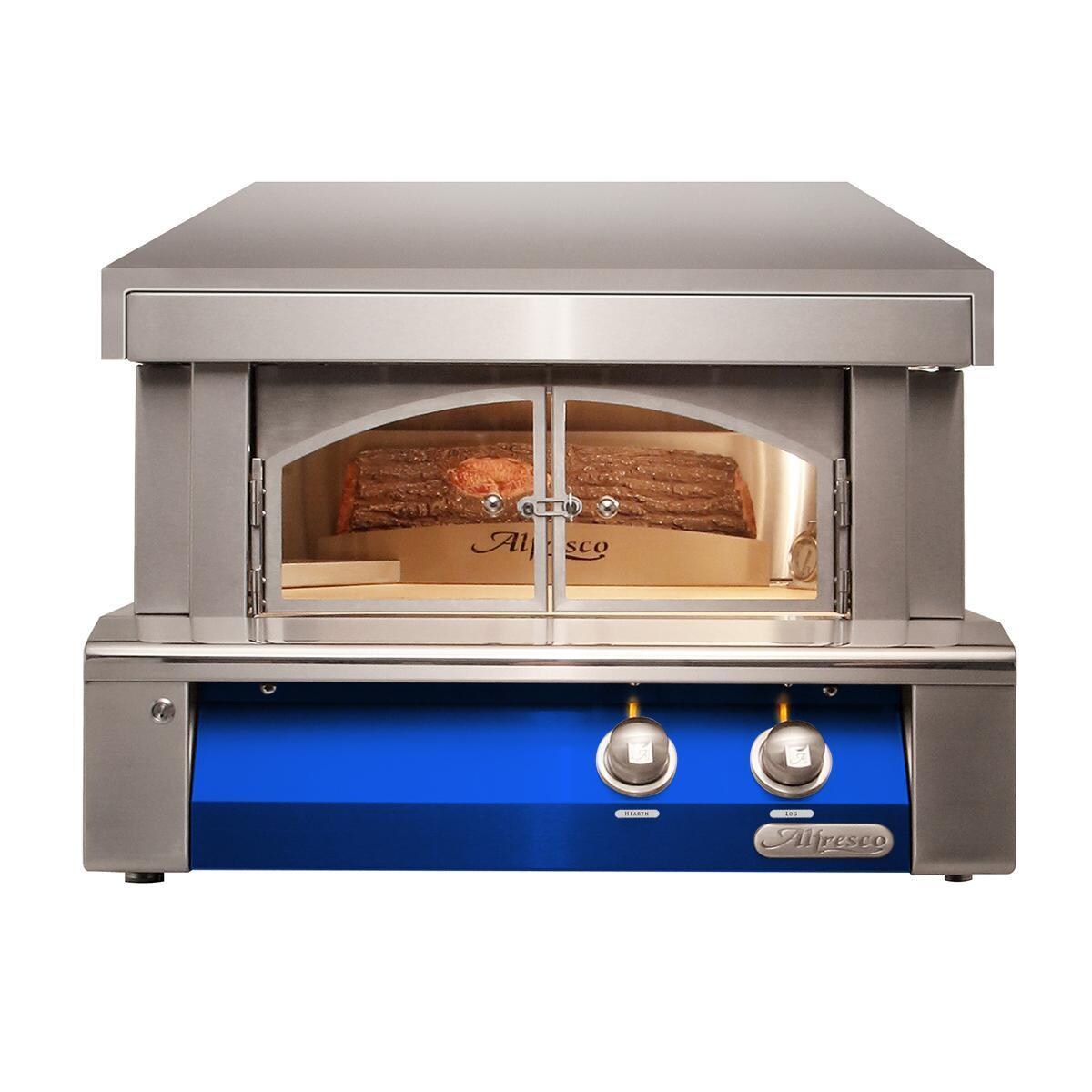 Alfresco AXE-PZA-BI-NG-S5002 30 Inch Built-In Natural Gas Outdoor Pizza Oven Plus in Ultramarine Blue - White Background thumbnail