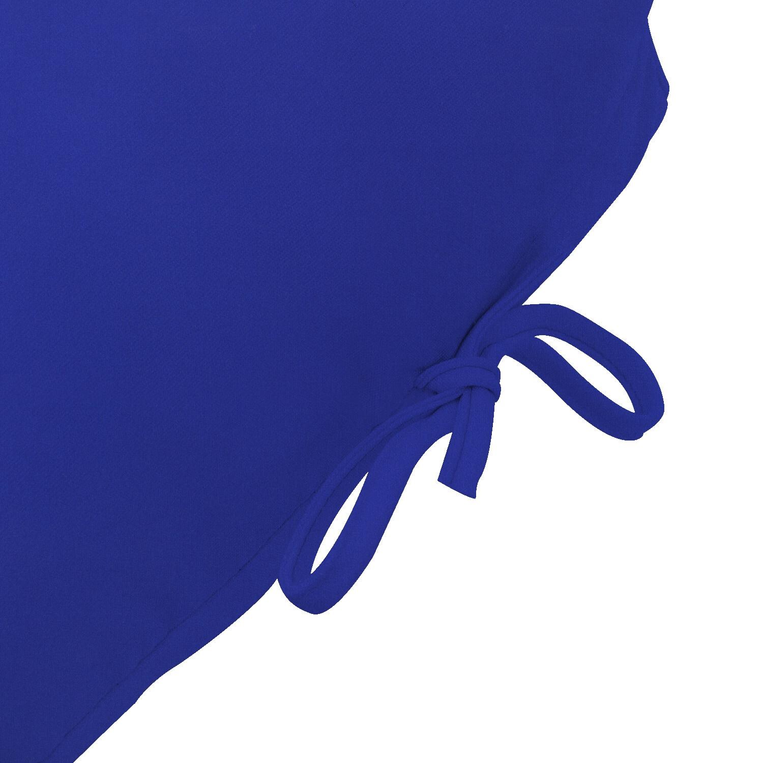 Sunbrella Canvas True Blue Extra Long Outdoor Replacement Chaise Lounge Cushion By UltimatePatio.com - Tie Detail thumbnail