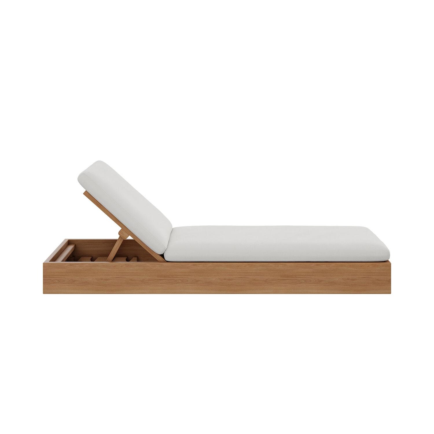 Bellawood Teak Chaise Lounge in Silver by Lakeview Outdoor Designs - Angled - White Background thumbnail