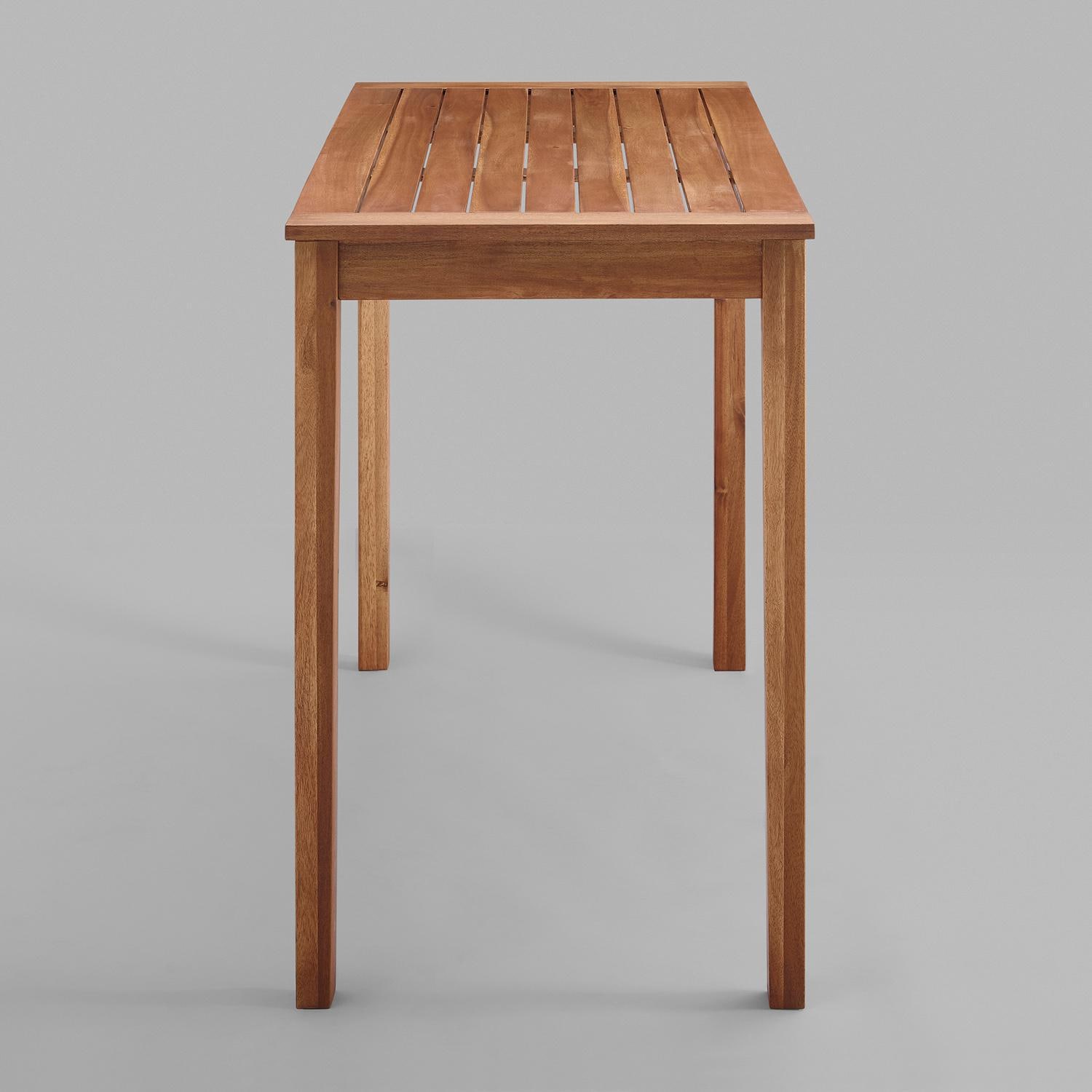 Ultimate Patio 48 X 24 Inch Rectangular Acacia Patio Counter Height Bar Table - Brown - Side View thumbnail