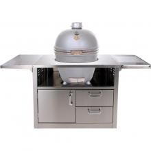 Grill Dome Infinity Series Large Kamado Grill On Stainless Steel Cart - Silver image