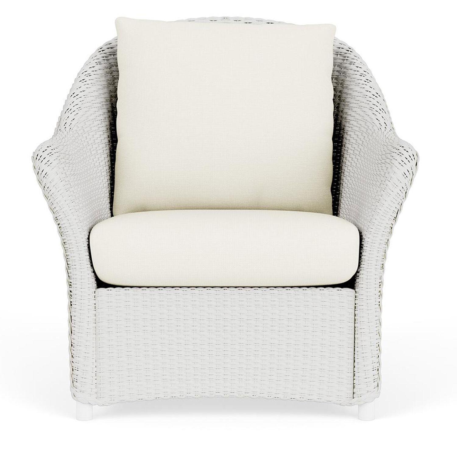 Lloyd Flanders Weekend Retreat Lounge Chair in Matte White Finish W/ Sailcloth Salt Fabric thumbnail