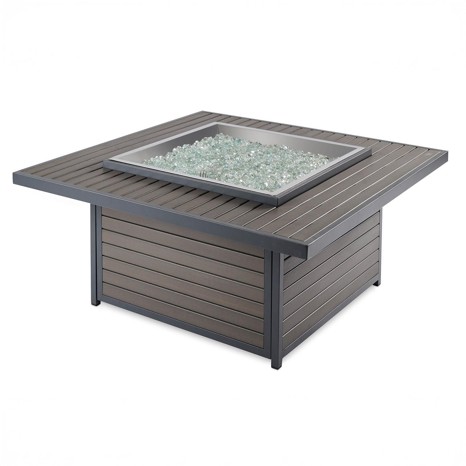 Revere 40-in Square Natural Gas Fire Pit Table in Taupe by Lakeview Outdoor Designs (Ships Propane w/ Conversion Kit) - Front - White Background thumbnail