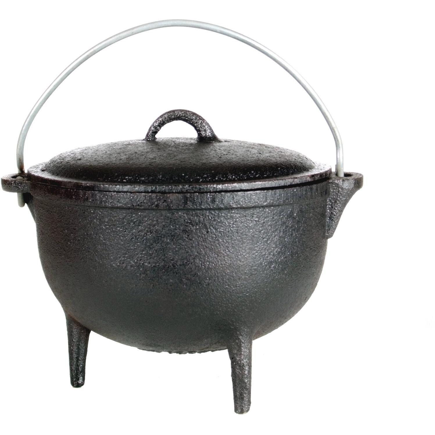 Cajun Classic 1-Quart Seasoned Cast Iron Camp Pot With Legs - GL1045SS
