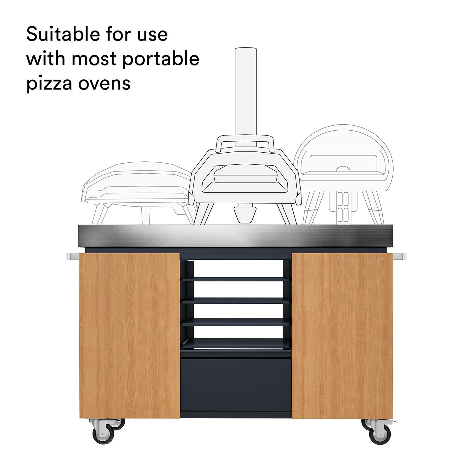 Everdure EPPREPSTAND Pizza Oven Preparation Stand - Use With Most Portable Pizza Ovens - White Background thumbnail