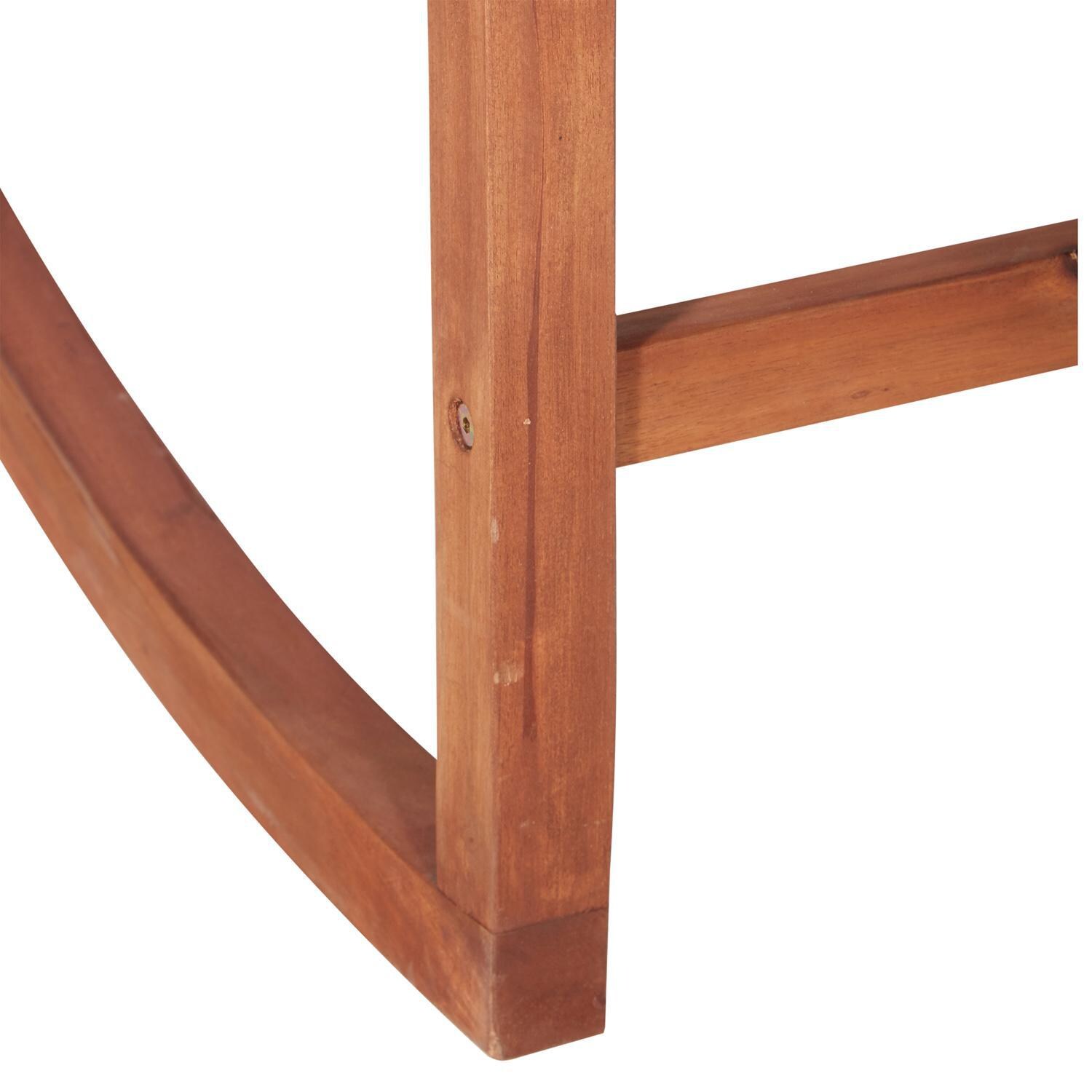 Ultimate Patio Wishlake Acacia Patio Rocking Chair - Brown - Chair Leg Detail thumbnail