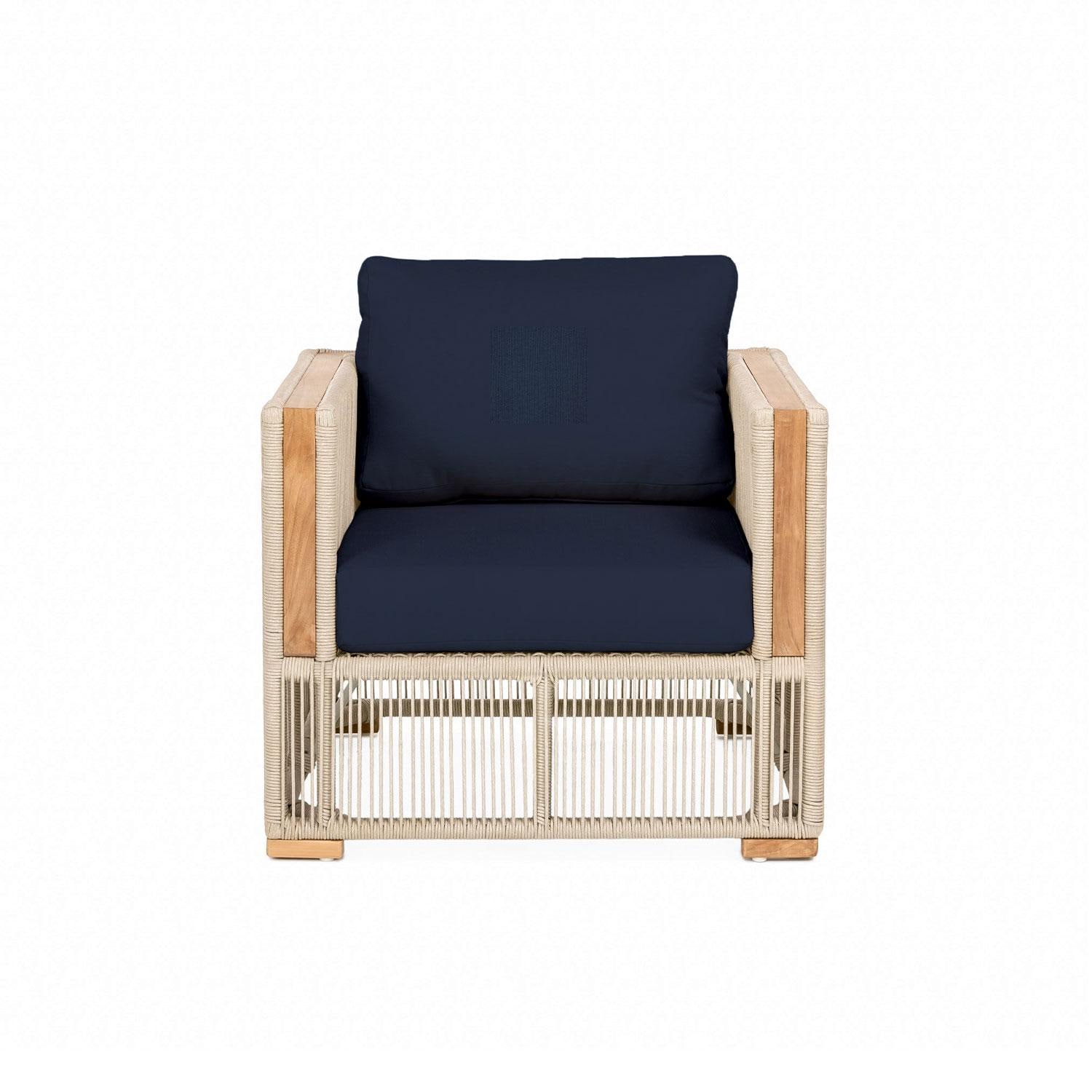 Pelican View Woven Rope Club Chair in Sand/Indigo by Lakeview Outdoor Designs