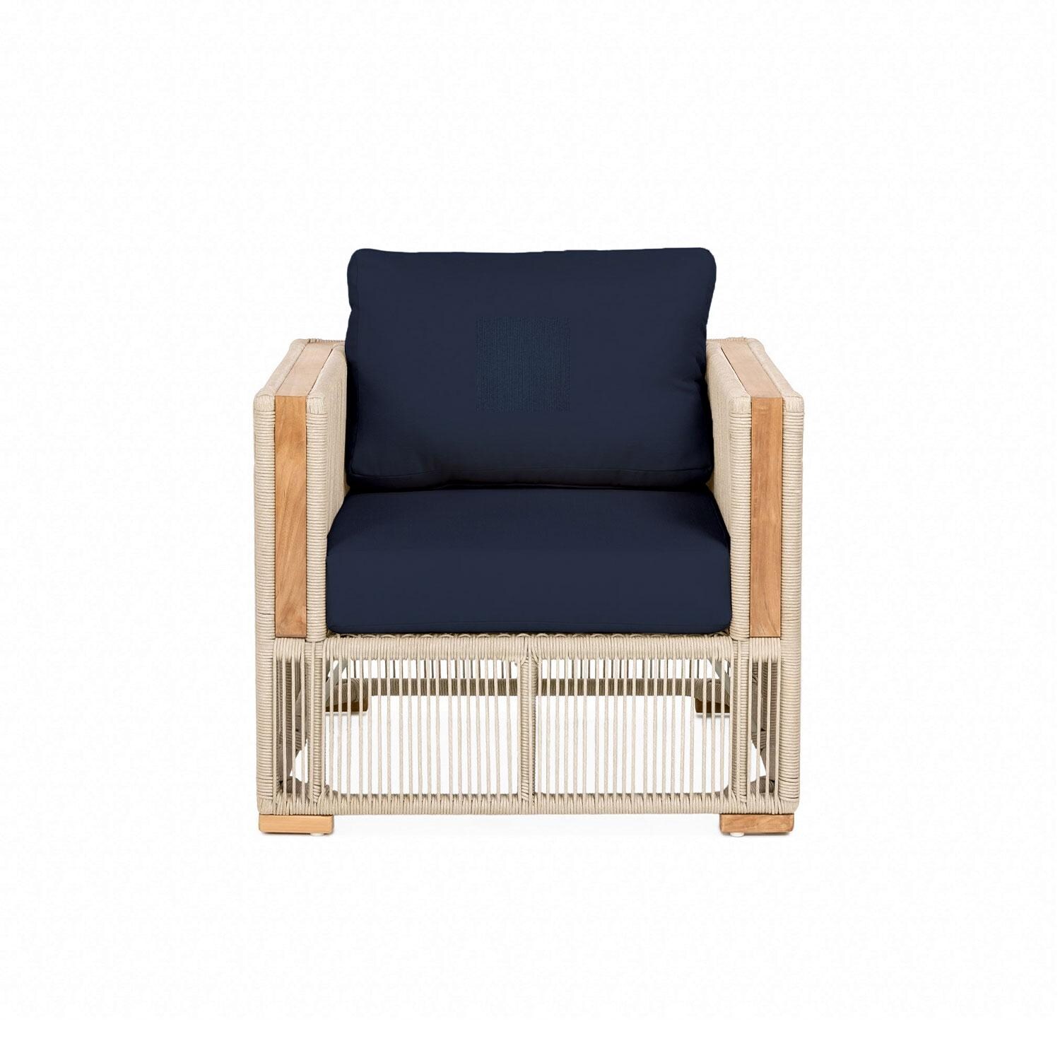 Pelican View Woven Rope Club Chair in Indigo by Lakeview Outdoor Designs - White Background thumbnail