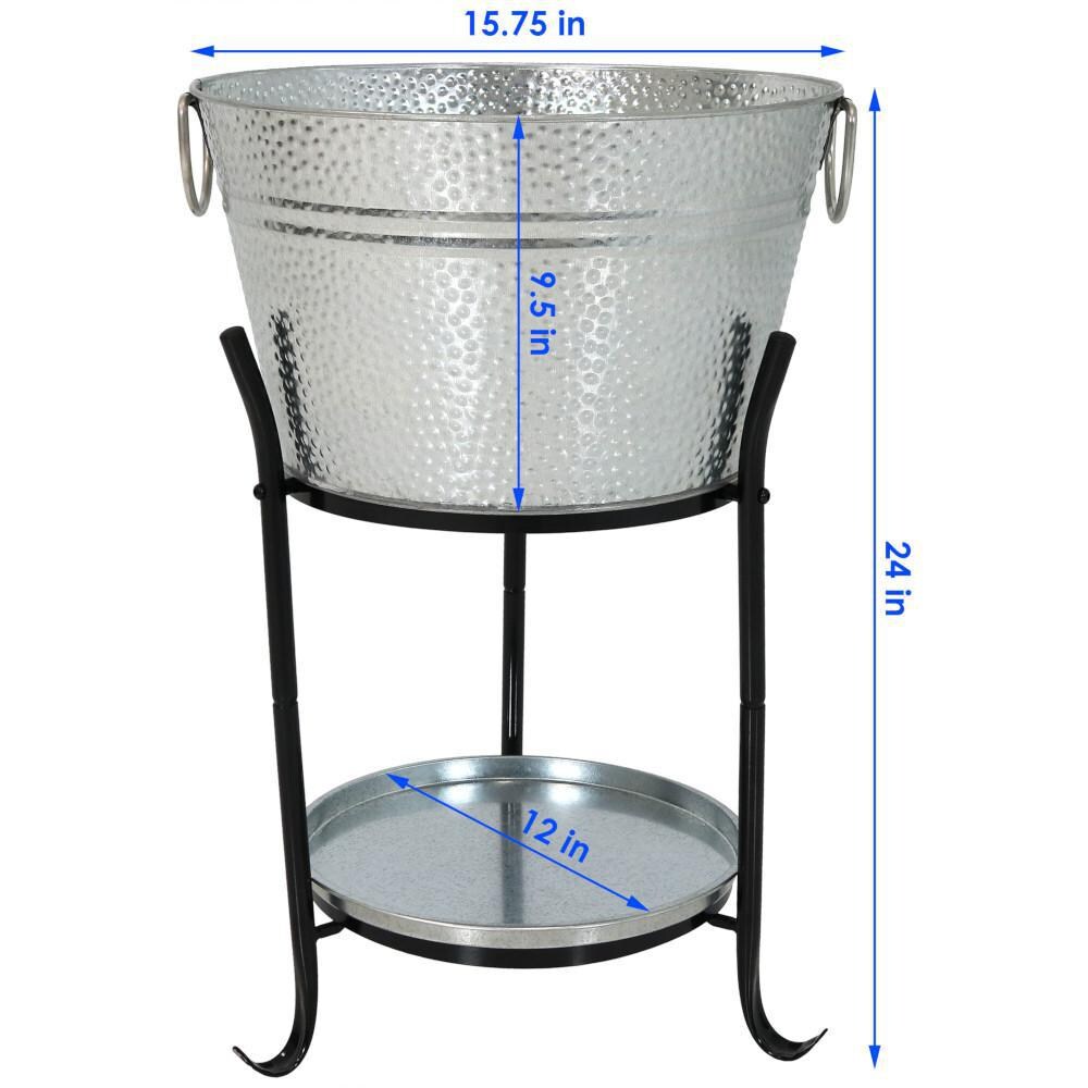 Ultimate Patio Ice Bucket Drink Cooler W/ Stand & Tray - Dimensions thumbnail