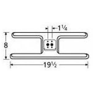 Stainless Steel H Twin, Centered, 1.25 Inch Offset Burner Head 10602