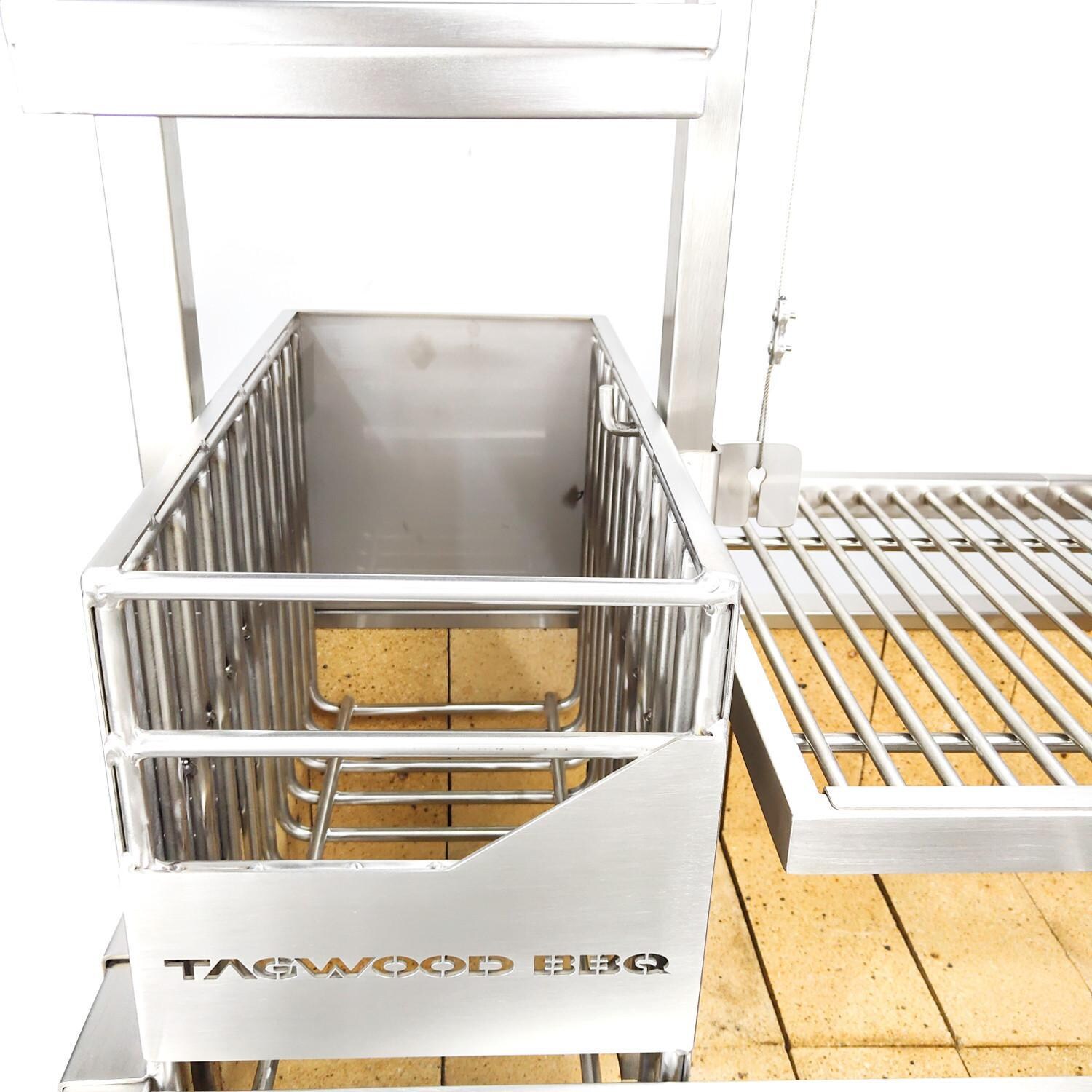 Tagwood BBQ BBQ03SSF Fully Assembled All Stainless Steel Argentine Santa Maria Wood Fire & Charcoal Grill - Firebox