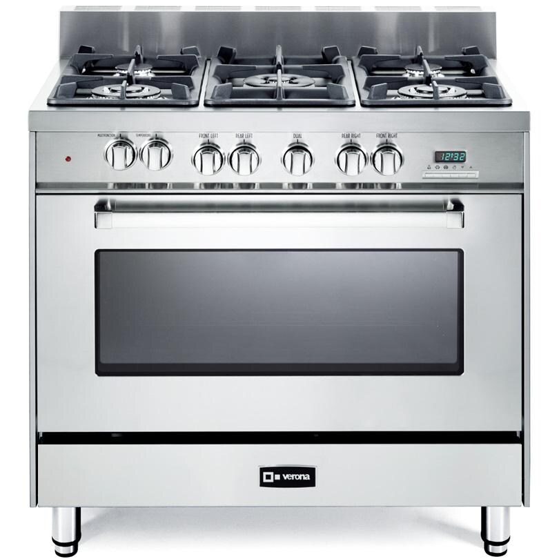 Verona VEFSGE365NSS 36Inch 5Burner Dual Fuel Range Stainless Steel