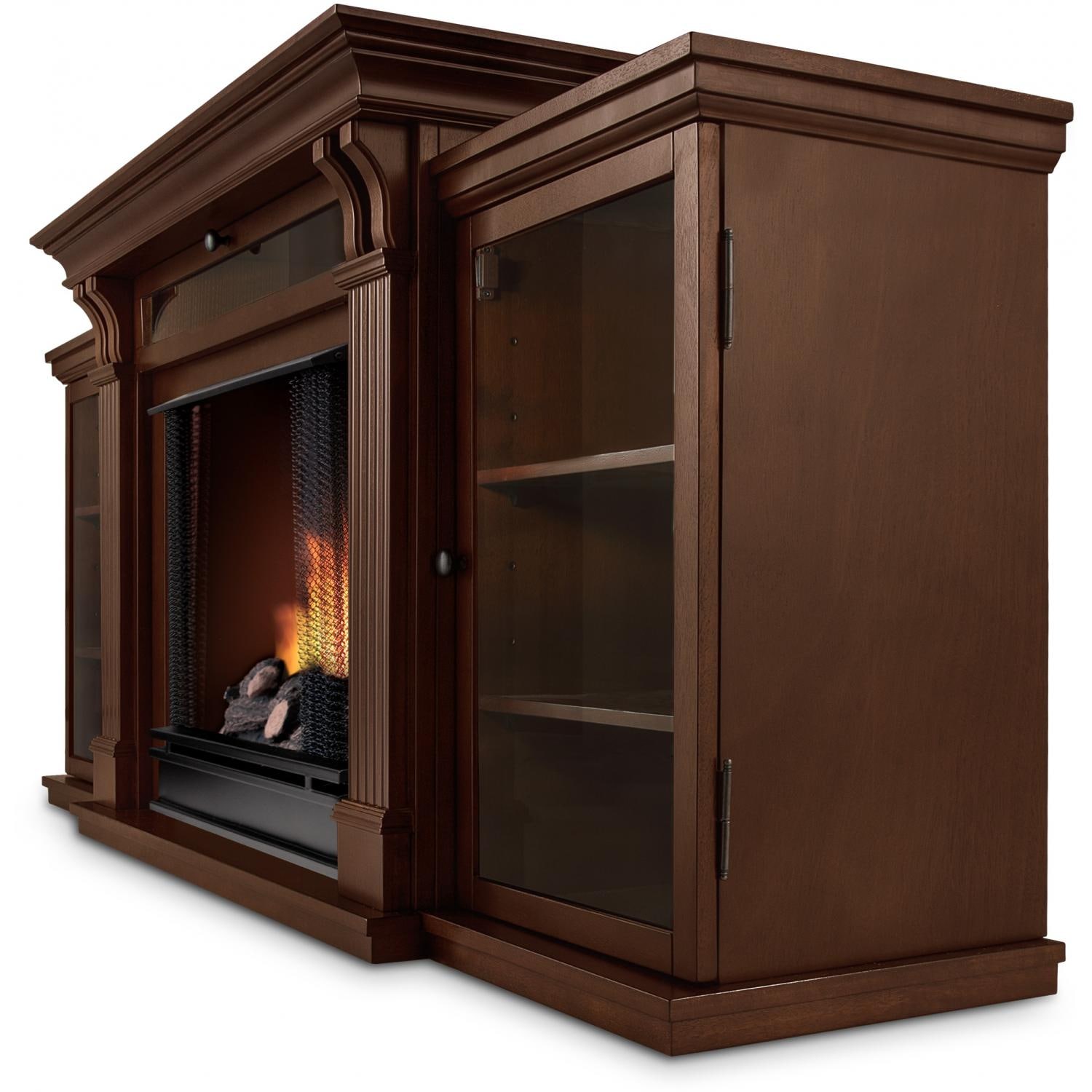Real Flame Calie 67Inch Gel Fireplace Entertainment Center Dark