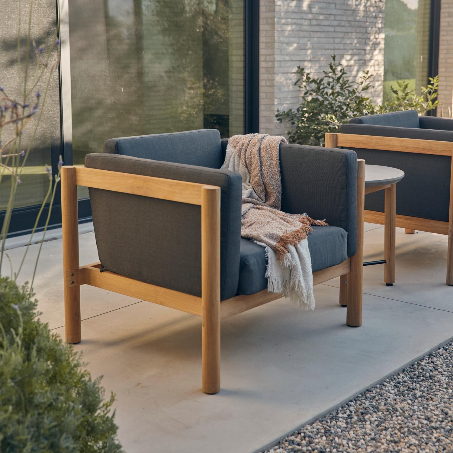 Neighbor Chair W/ Sunbrella Cushion Arms - Sunbrella Greystone image