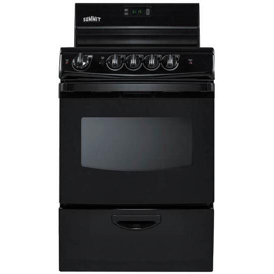 Summit 24-Inch 4-Burner Electric Glass Top Range - Black - REX243B