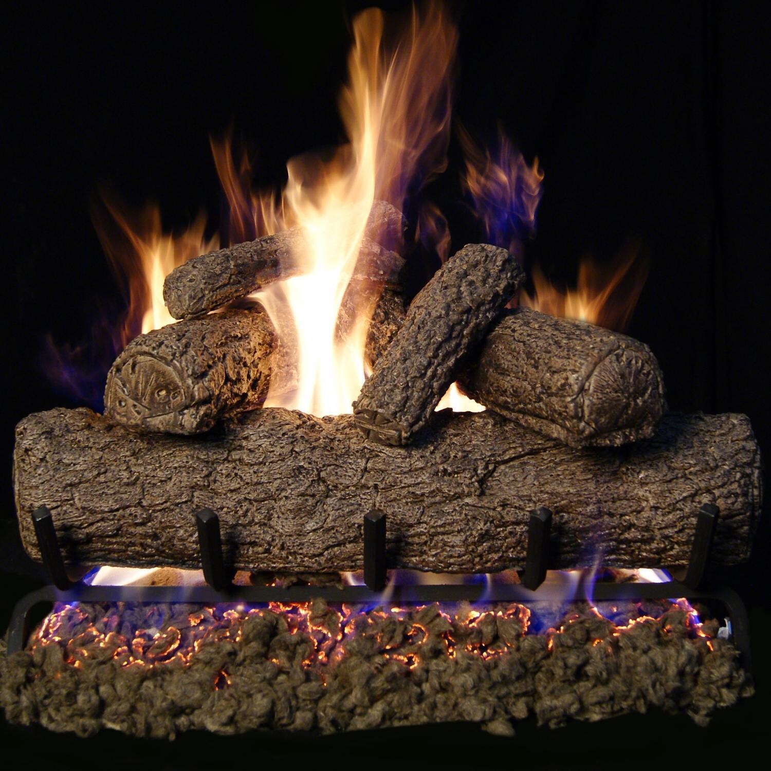 Peterson Real Fyre 30-Inch Southern Oak Gas Log Set With Vented Natural Gas G4 Burner thumbnail