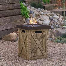 Real Flame Farmhouse 19-Inch Propane Fire Column - Rustic Pine - 1726LP-RP