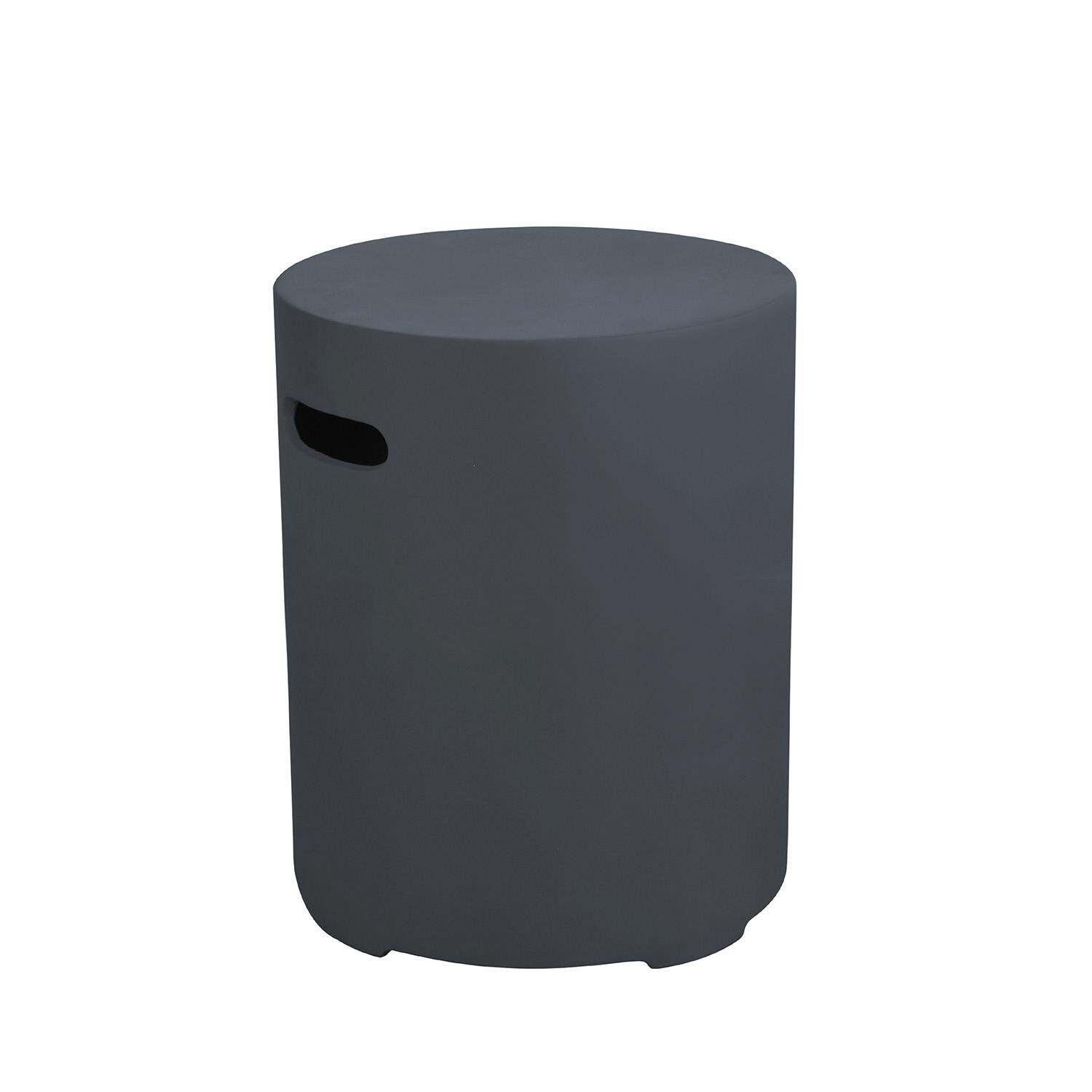 Elementi ONB01-102DG Round Tank Cover in Dark Gray - Front View - White Background thumbnail