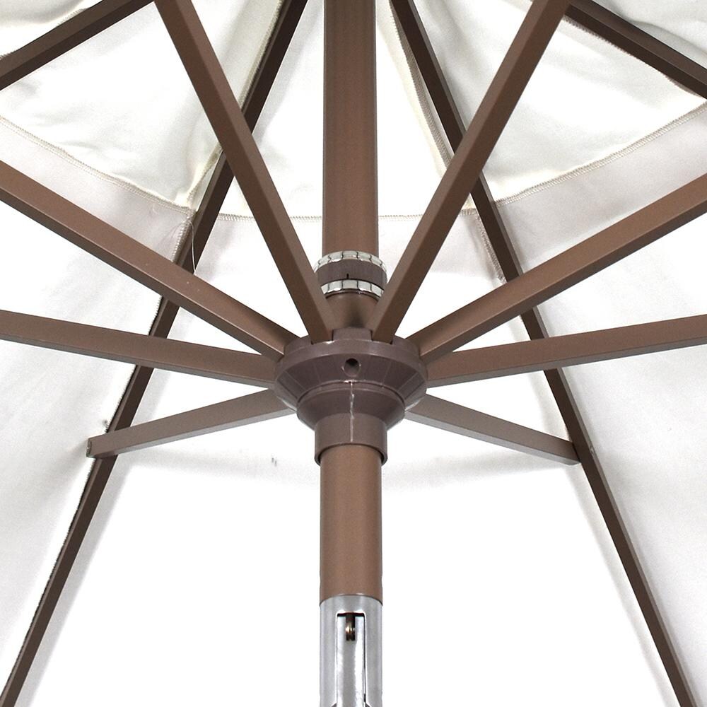 California Umbrella 11 Ft Octagonal Aluminum Auto Tilt Patio Umbrella W/ Crank Lift & Aluminum Ribs - Hub Detail