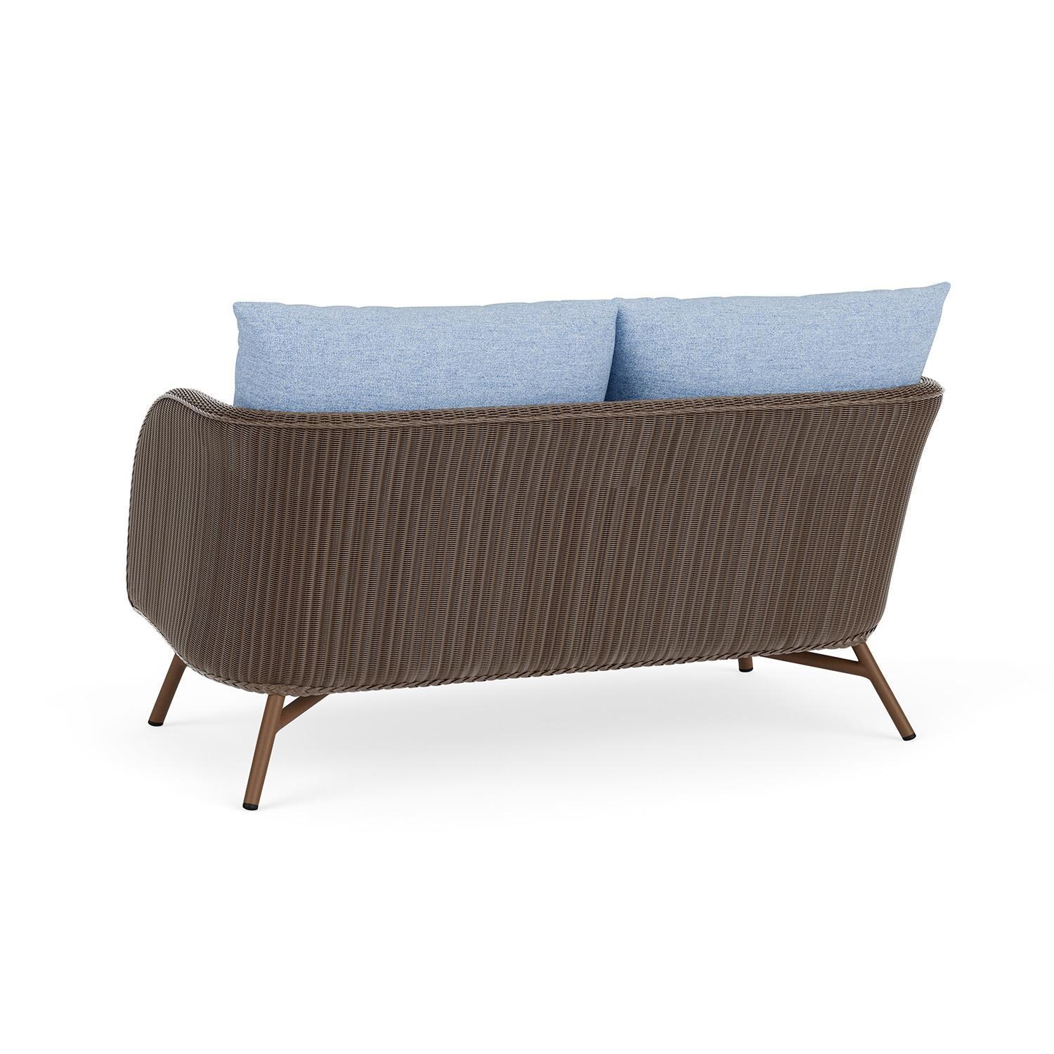 Lloyd Flanders Essence Loveseat W/Demo Skyway Fabric - Bark Finish - Back Left thumbnail