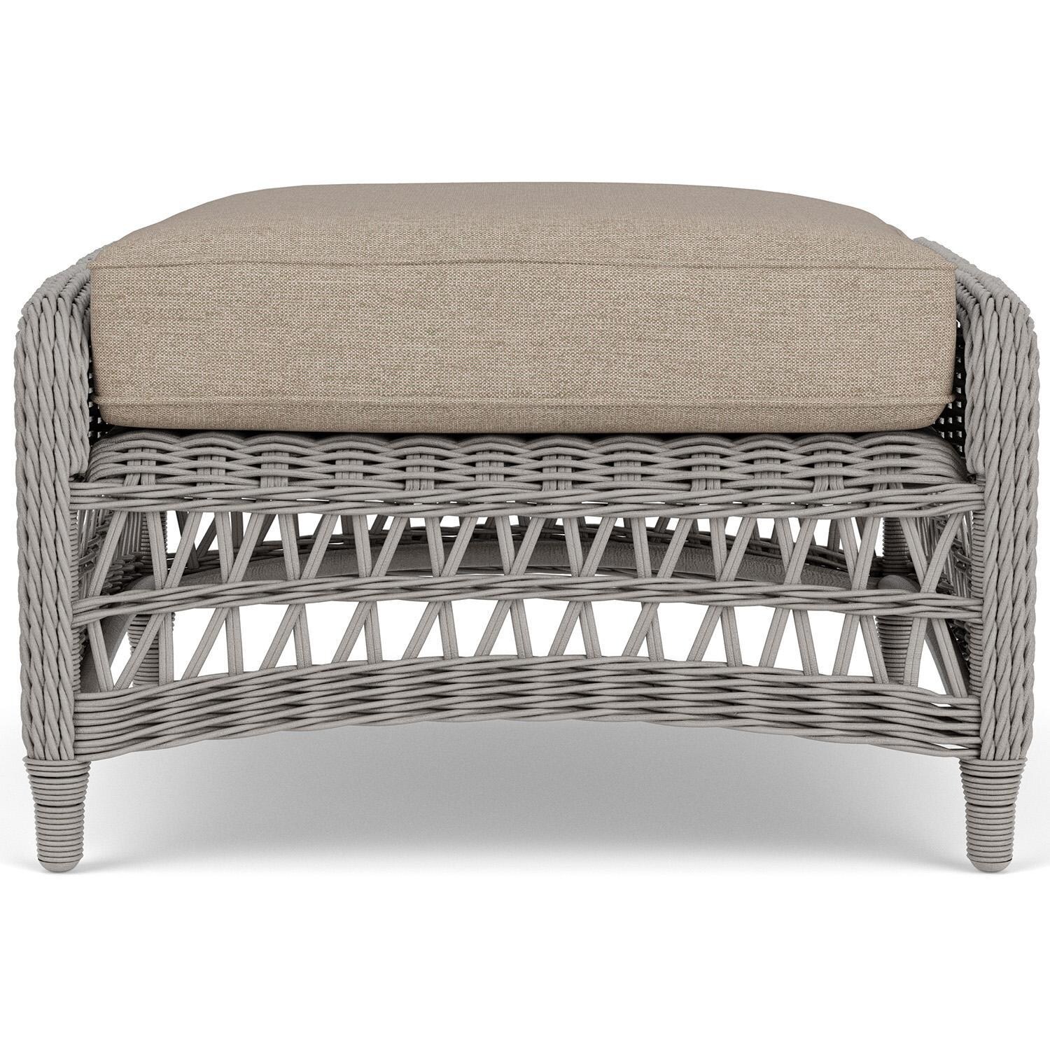 Lloyd Flanders Mackinac Ottoman in Putty Finish with Demo Oatmeal Fabric thumbnail