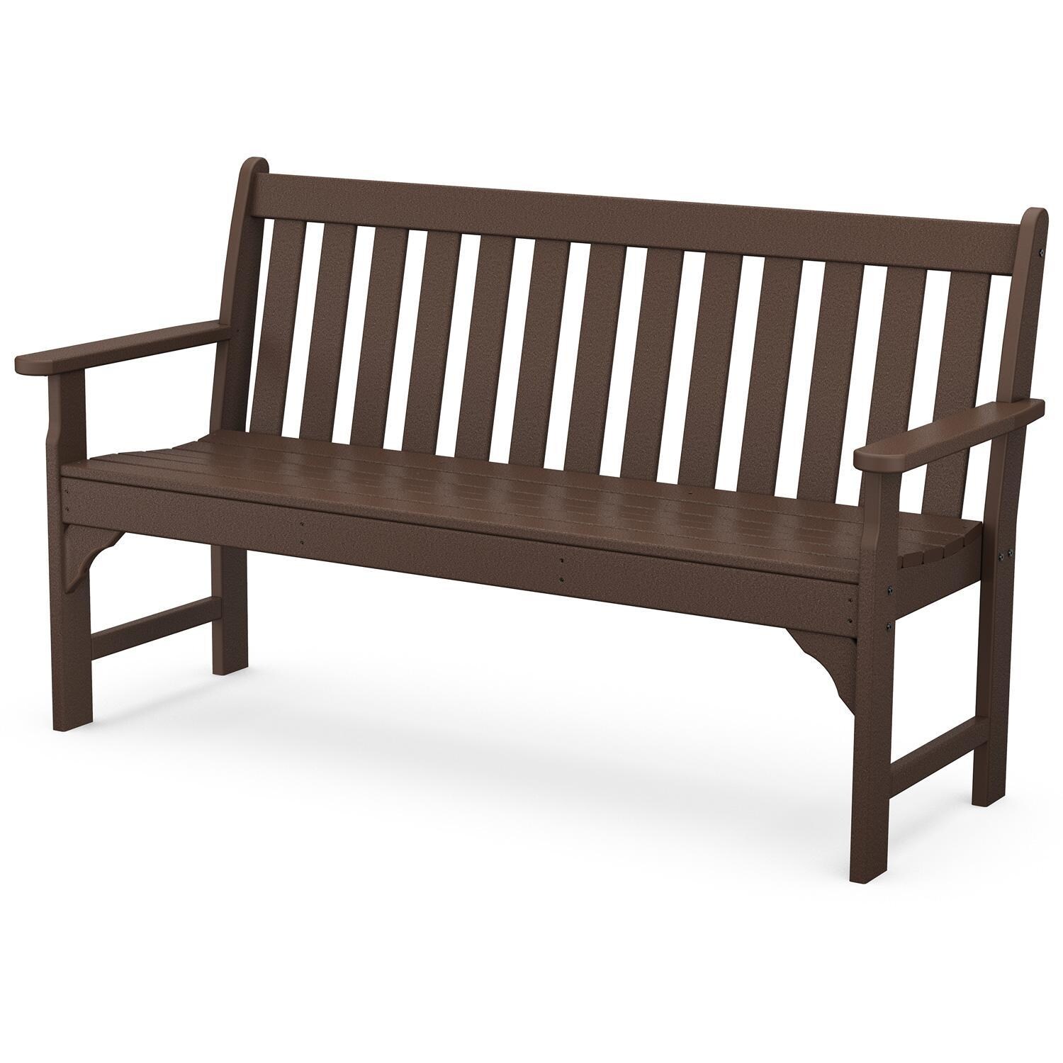 POLYWOOD Vineyard 60-Inch Bench - Mahogany - Front View thumbnail