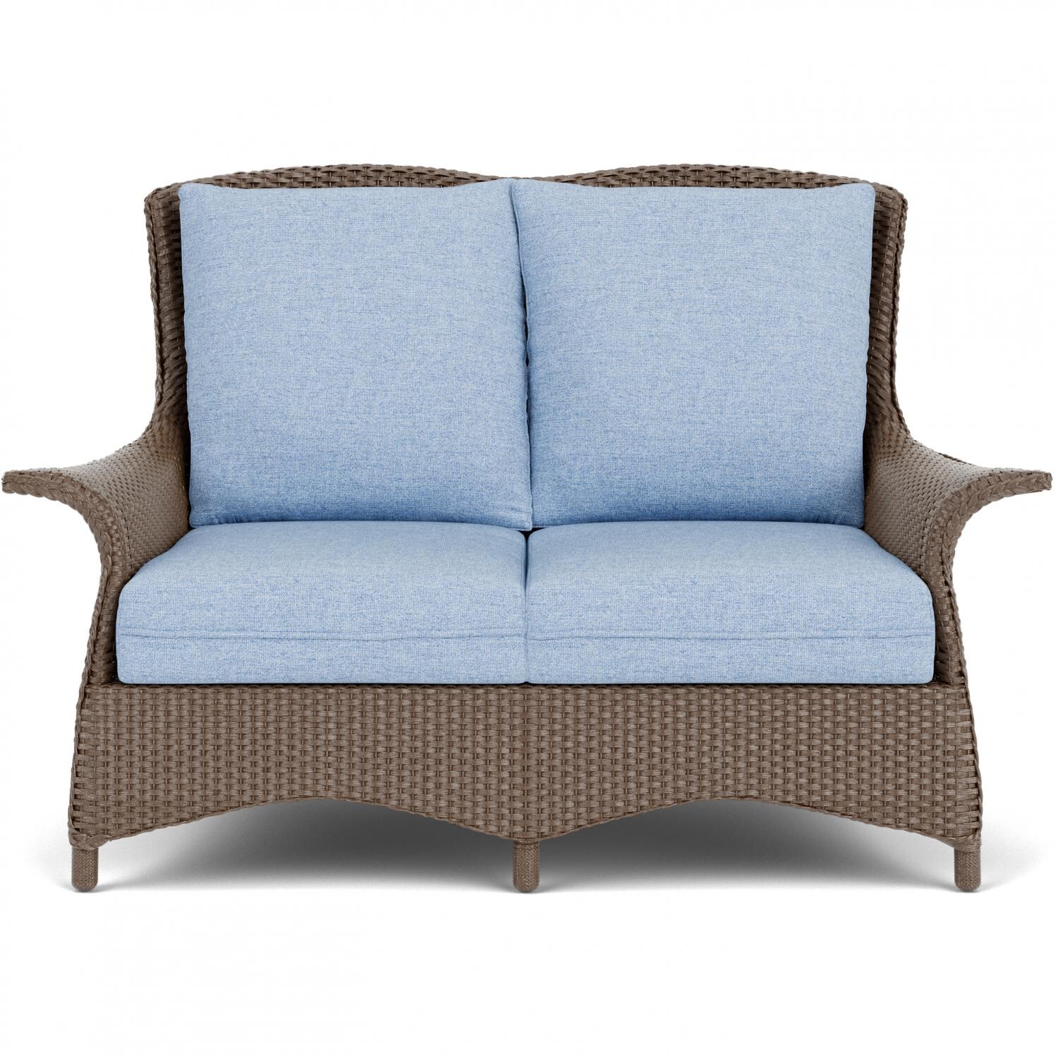 Lloyd Flanders Mandalay Loveseat In Bark Finish With Demo Skyway Fabric thumbnail