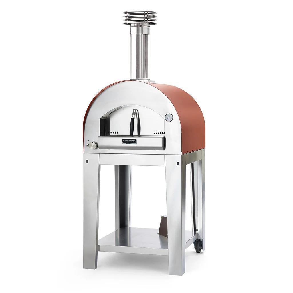 Fontana Forni Napoli Hybrid Pizza Oven on Cart - Red : BBQGuys