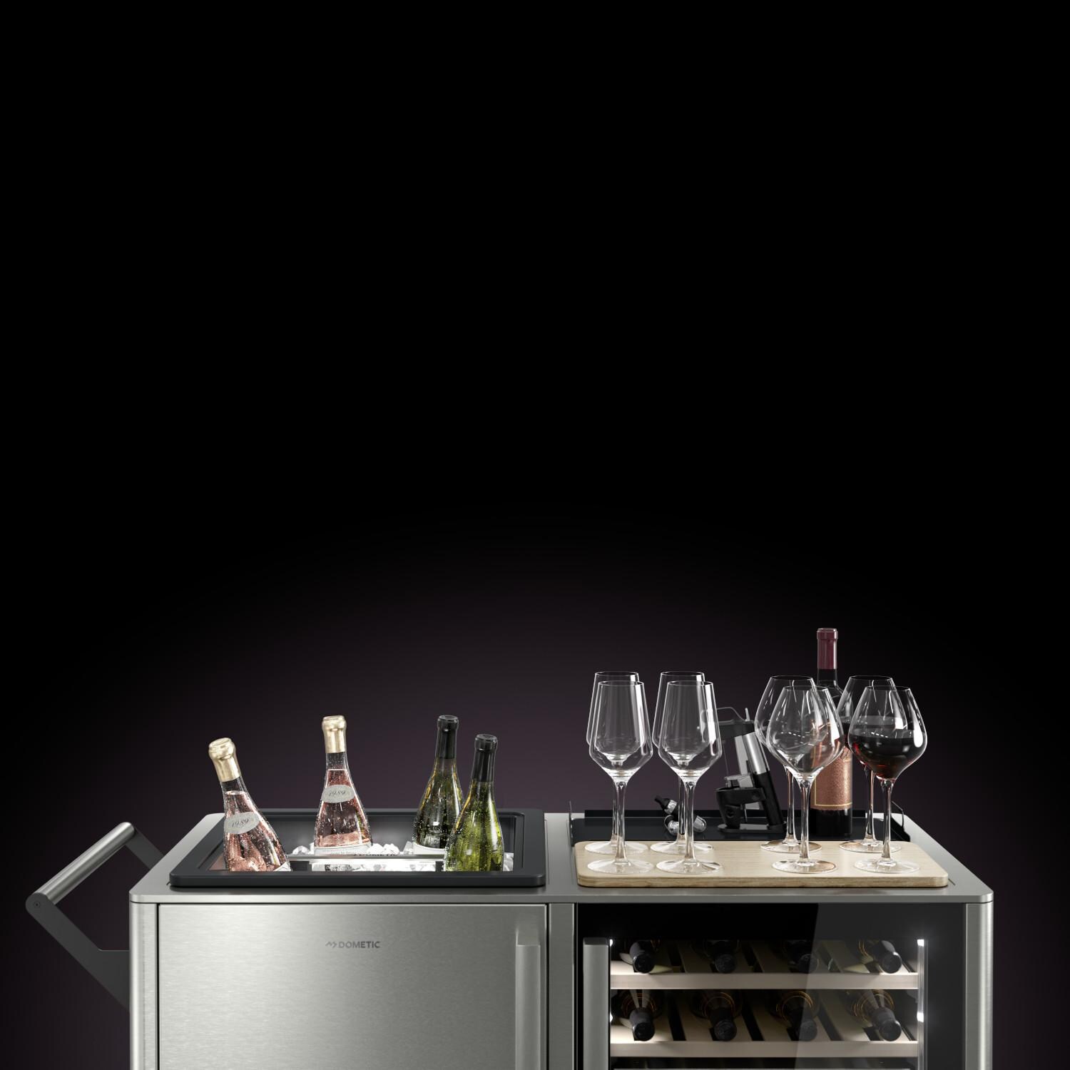 Dometic MoBar 550S Outdoor Mobile Bar w/ Dual Zone Refrigerator - Wine Chilled & Served thumbnail