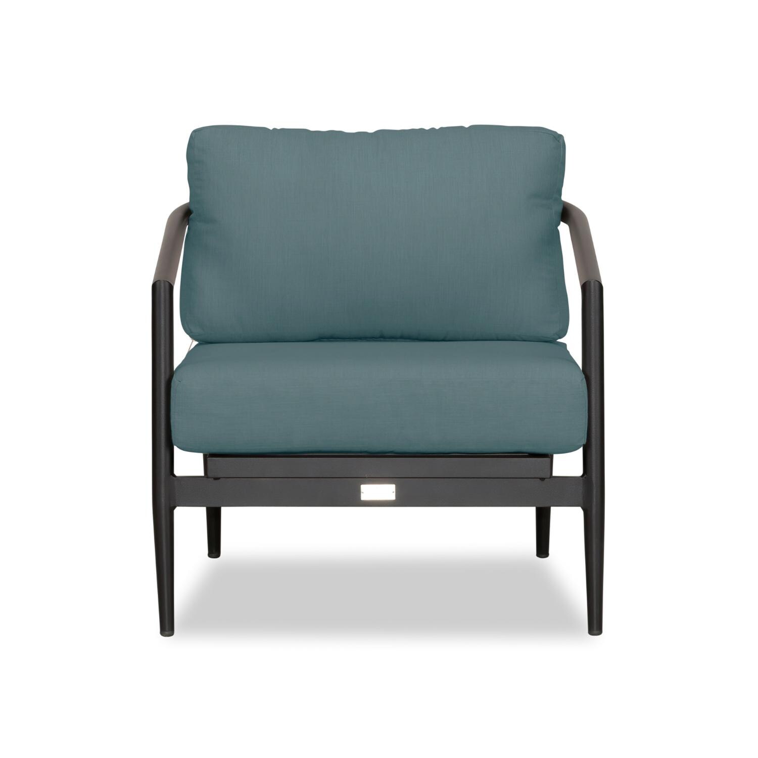 Midnight Cove Aluminum Club Chair in Black/Cast Lagoon by Lakeview Outdoor Designs