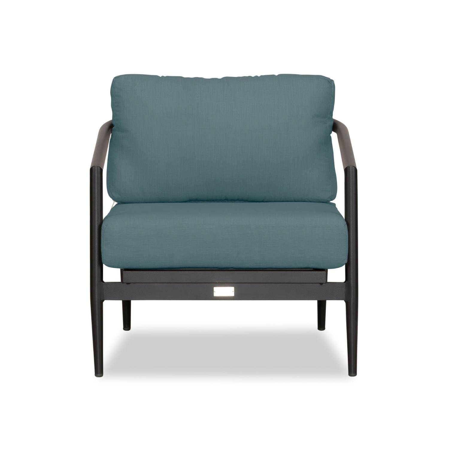 Lakeview Midnight Cove 3 Pc Aluminum Sofa Seating Set in Black/Carbon/Cast Lagoon - Club Chair - White Background thumbnail