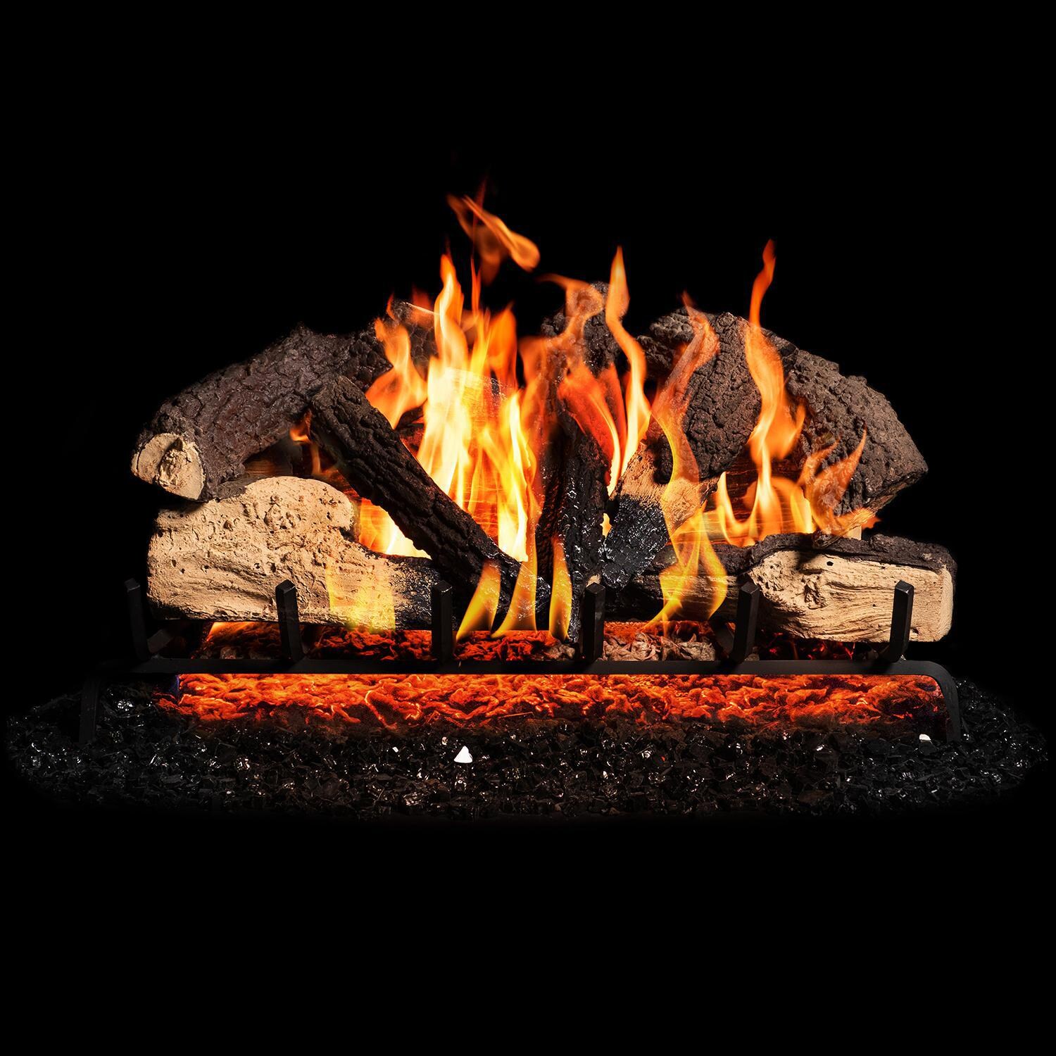 BBQGuys 30 Inch Rustic Canyon Oak Gas Logs (Logs Only - Burner Not Included)