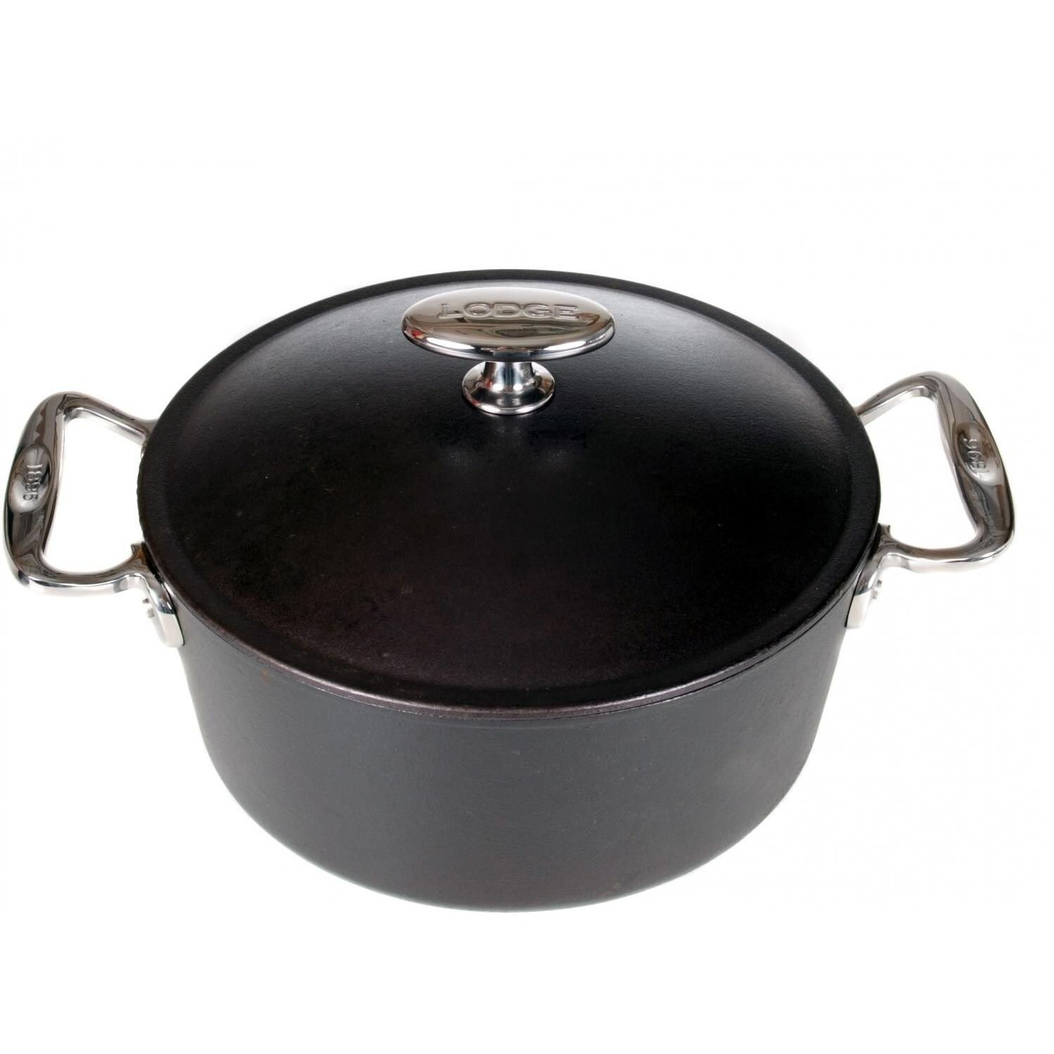 Lodge 4.5 Quart Signature Series Seasoned Cast Iron Dutch Oven SS10D