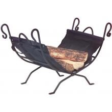 Dagan Industries Black Wrought Iron Log Rack With Canvas Carrier image