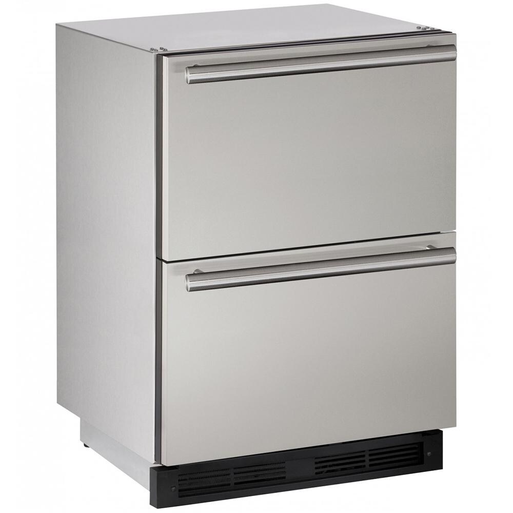 ULine 24Inch 5.4 Cu. Ft. Outdoor Rated Refrigerator Drawers U1224DWRSOD00A BBQ Guys