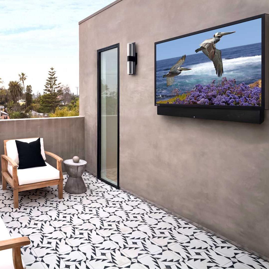 Seura UB4-50-SSB-1 50-Inch TV with soundbar - TV with Soundbar mounted on wall outside thumbnail