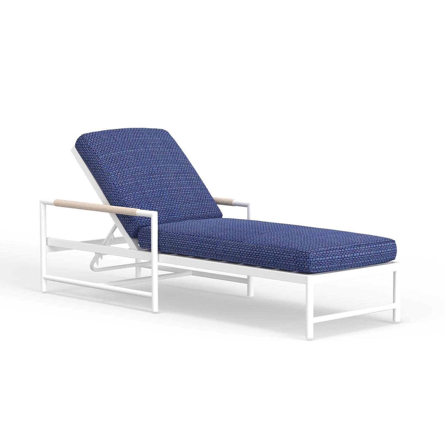 Sabbia Aluminum Chaise Lounge in Echo Midnight w/ No Welt by Sunset West - Display - White Background thumbnail