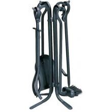 UniFlame 5-Piece Black Mini Fireplace Tool Set With Crook Handles - F-1126 image
