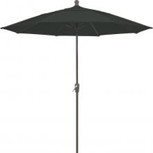 FiberBuilt 9 Ft. Aluminum Market Patio Umbrella With Crank Lift - Champagne Pole / Black Olefin